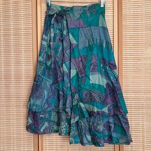 Vintage silk wrap skirt